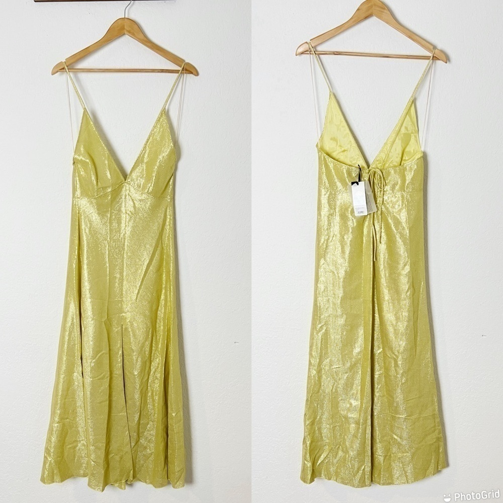 Forte Forte metallic plunging v-neck dress - Picture 2 of 10